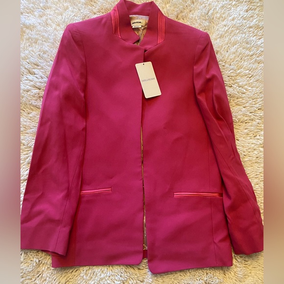 NWT $598 ZADIG & VOLTAIRE Volly Inverted Notch Collar Jacket - Picture 5 of 5